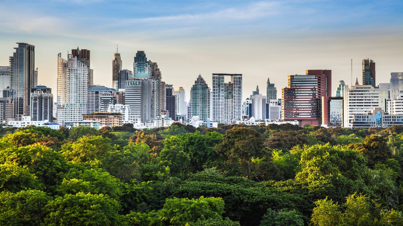 An image of a green city in Thailand. There is not planet B.