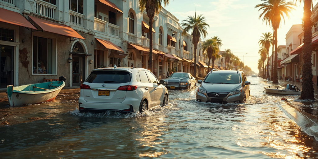 An image of flooding during a hurricane.