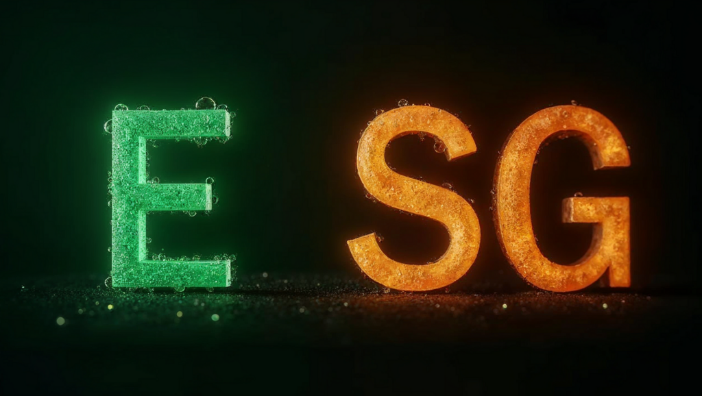 The image represents the unbundling of environment from social and governance as part of ESG.