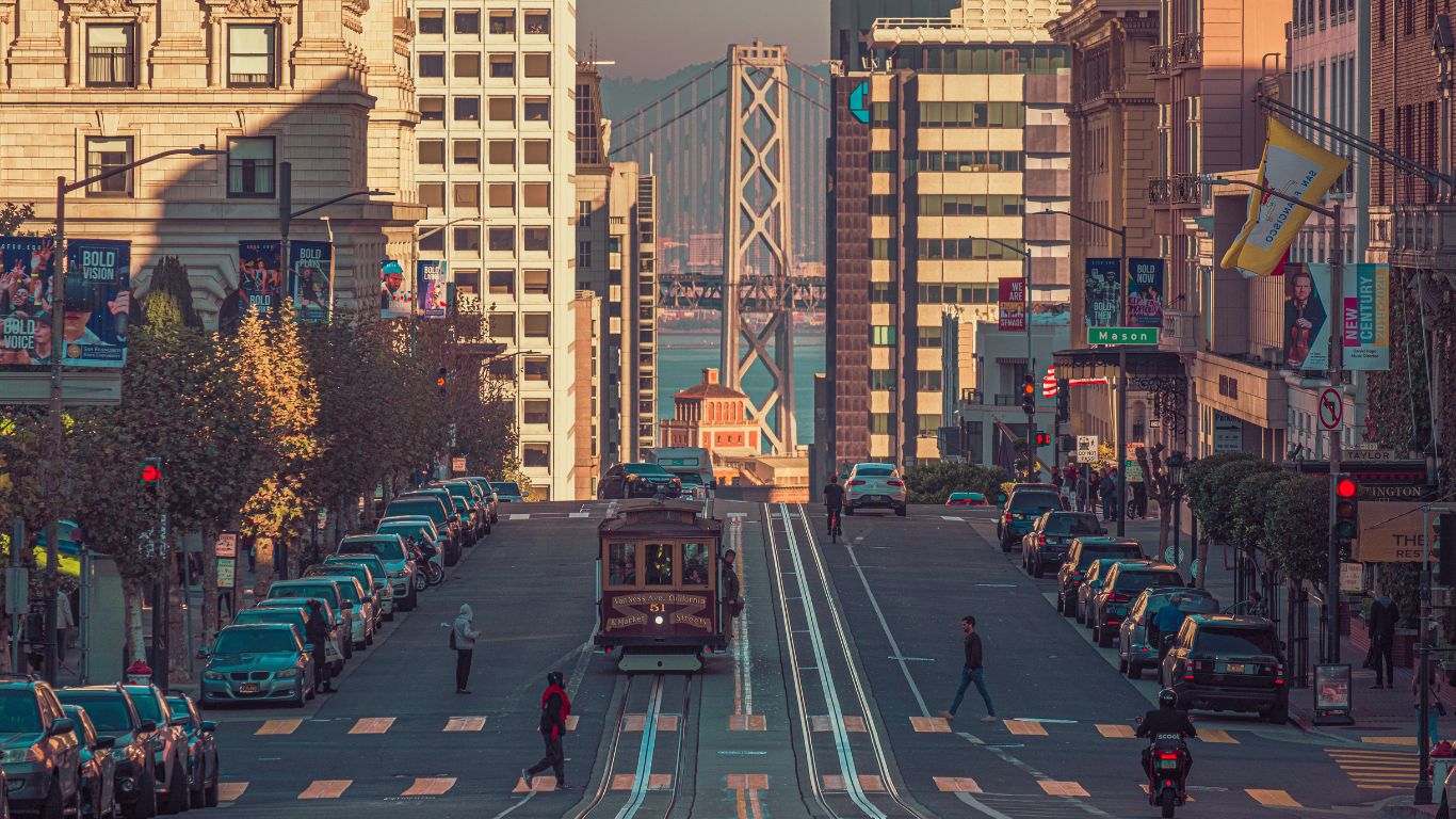 An image of San Francisco. In the blog, we discuss the conundrum for California pension plans and how they deal with net zero.